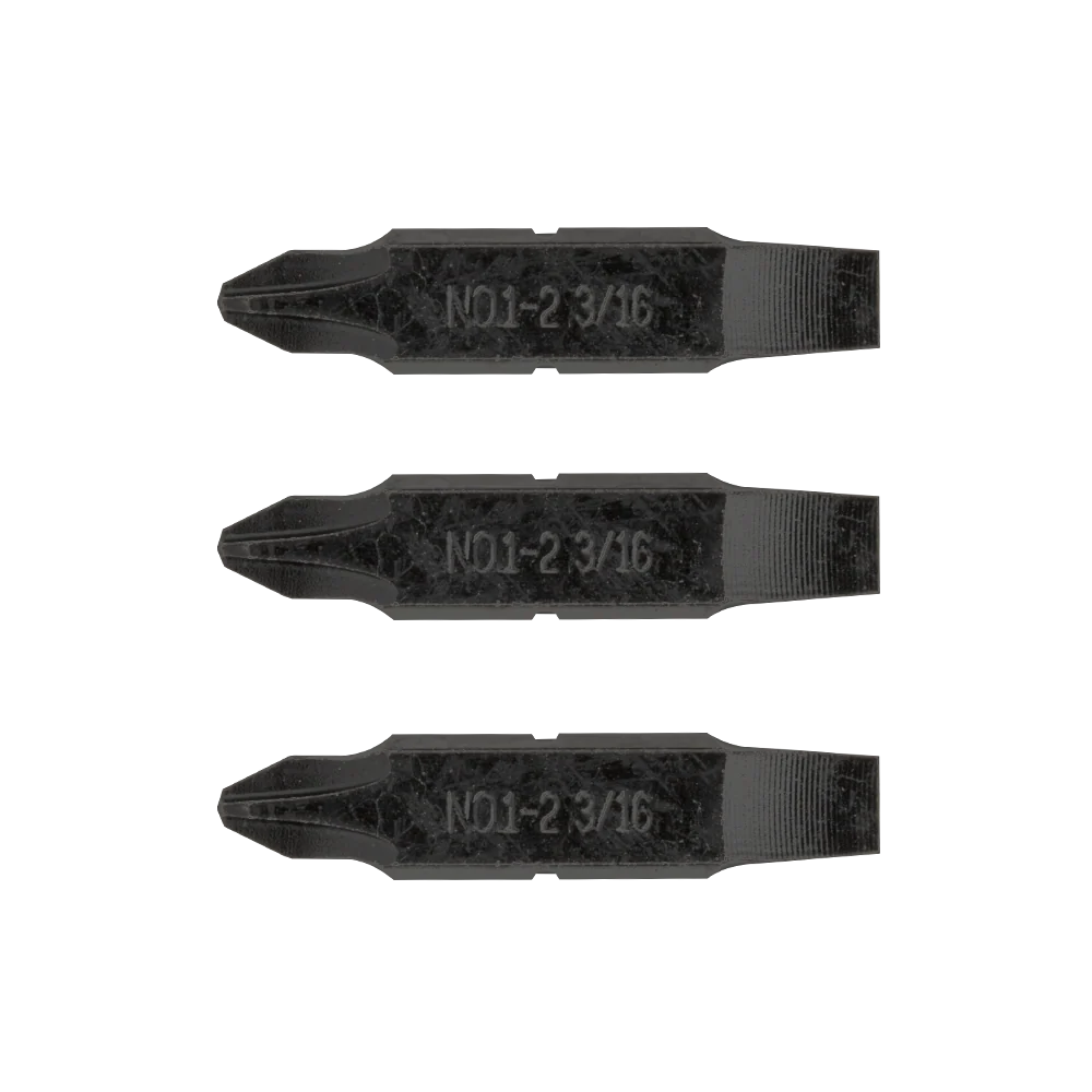 #1-#2 Phillips & 3/16" Flat Screwdriver Bits